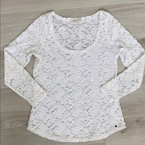 Abercrombie Lace white long sleeve